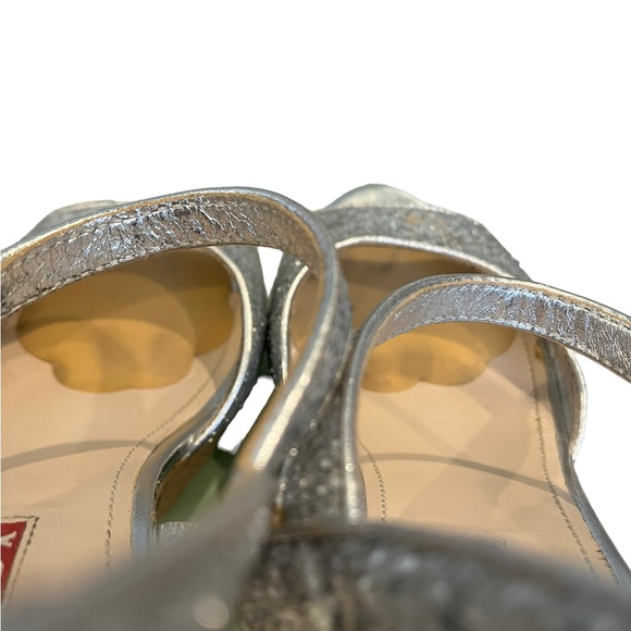 Prada Silver Glitter Cork Wedge Sandal, Sz 40 - Picture 10 of 16